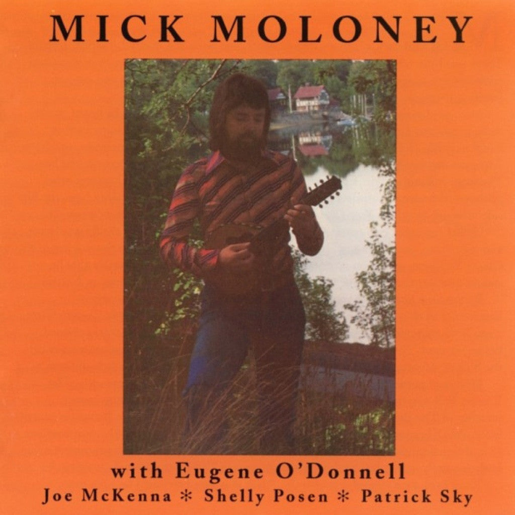 Album cover with a person holding a guitar, set against an orange background with text.