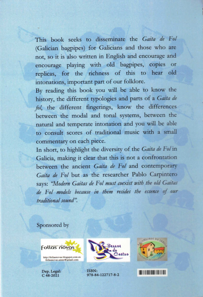 The back cover of a spiral bound book, with black text on a light blue background and the publisher logos below