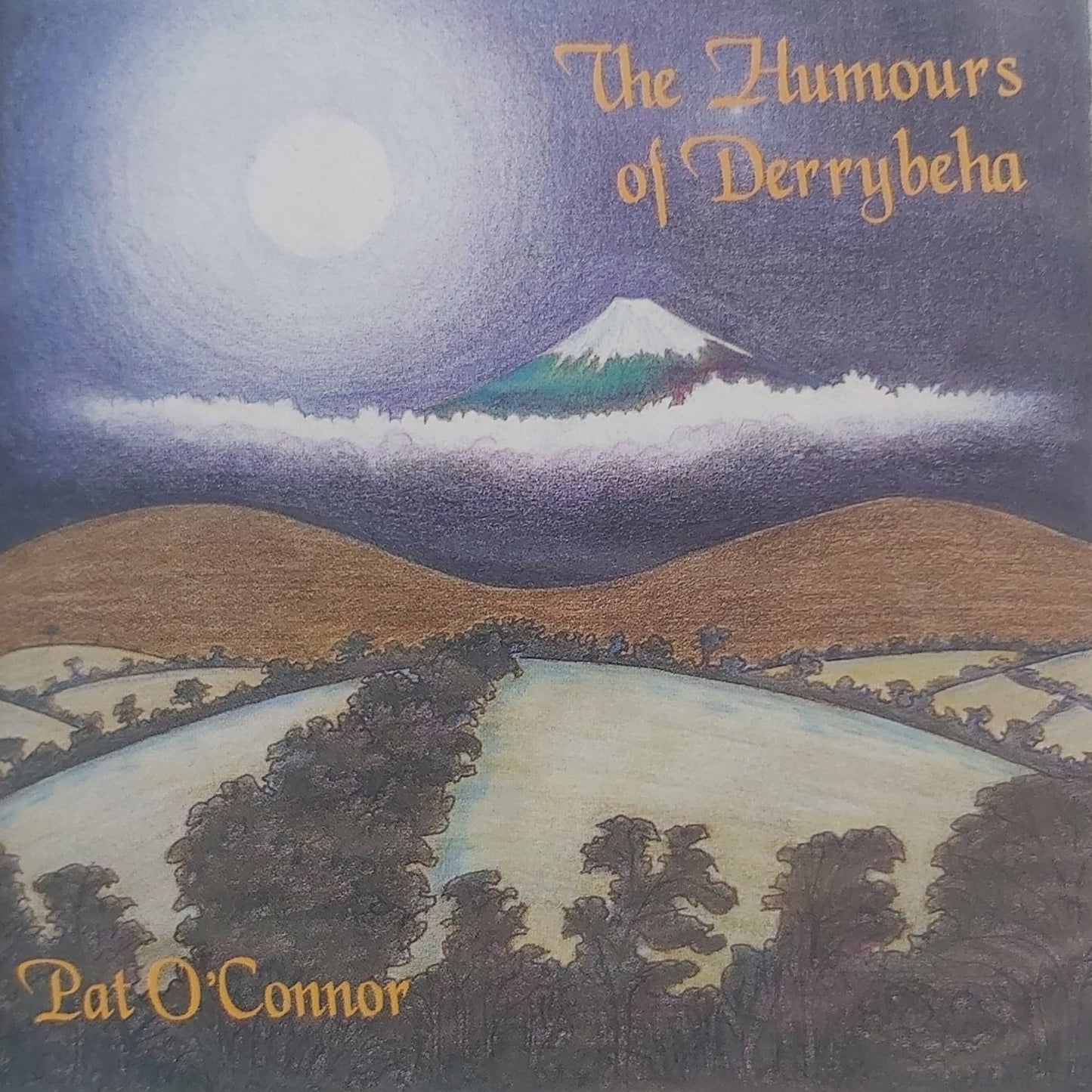 Album cover with landscape illustration and text 'The Humours of Derrybeha' by Pat O'Connor.